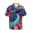thumbnail image 2 of Abstract Octopus Kraken Men'S 3d Print Casual Button Down Shirts, Novelty Hawaiian Short Sleeves M, 2 of 8