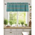 thumbnail image 2 of Vintage Farmhouse Valances for Windows Abstract Teal Wood Grain Texture Valance Rod Pocket Light Filtering Short Window Treatments Curtains for Kitchen Bathroom Living Room Bedroom, 42 x 12 Inch, 2 of 7