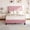 Pink, variant on Rugerasy KING Size Bed Frame with Upholstered Headboard,Heavy-Duty Platform Bed Frame with Strong Wood Slats,No Box Spring Needed/Noise Free/Easy Assembly,Pink