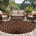 thumbnail image 5 of Brown Leopard Print Round Area Rug 6 FT, Non Slip Bedroom Area Rug, Classic Abstract Animal Patterned Washable Soft Circular Carpet Floor Mat for Kitchen Dining Room Home Office, 5 of 9