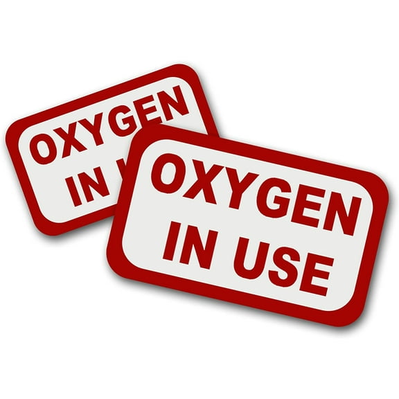 OSHA Danger Sign - Oxygen In Use Sign, Super Reflective Oxygen Vinyl Decal Stickers, Oxygen Stickers Indoor/Outdoor for Cylinder, Door, Glass, Window, Car, Hospital, Home