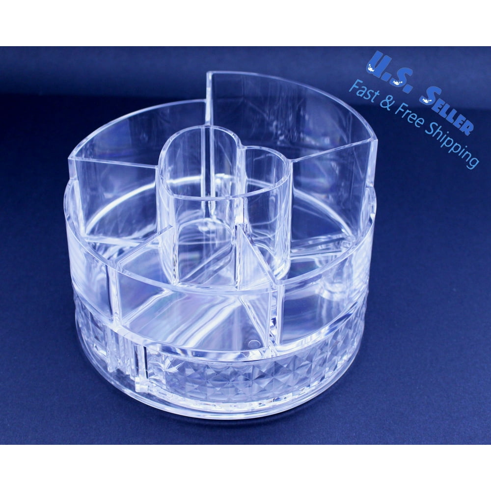 Quality Acrylic Organizer for Jewelry & Cosmetic Makeup Round With 2
