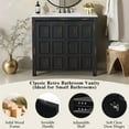 thumbnail image 6 of 36 inch Bathroom Vanity with Ceramic Sink, Vintage Storage Cabinet, Solid Wood Freestanding Vanity Organizer for Bathroom, Espresso, 6 of 10