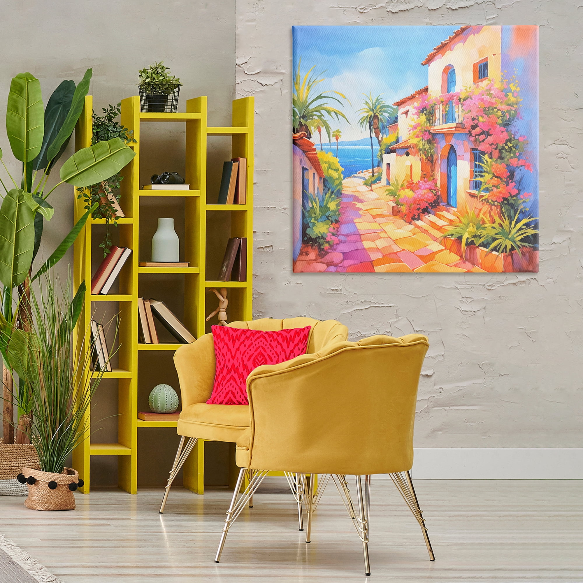 Stupell Industries Tropical Bella Vista Scenic & Cityscapes Painting Wrapped Canvas Art Print Wall Art, 36 x 36