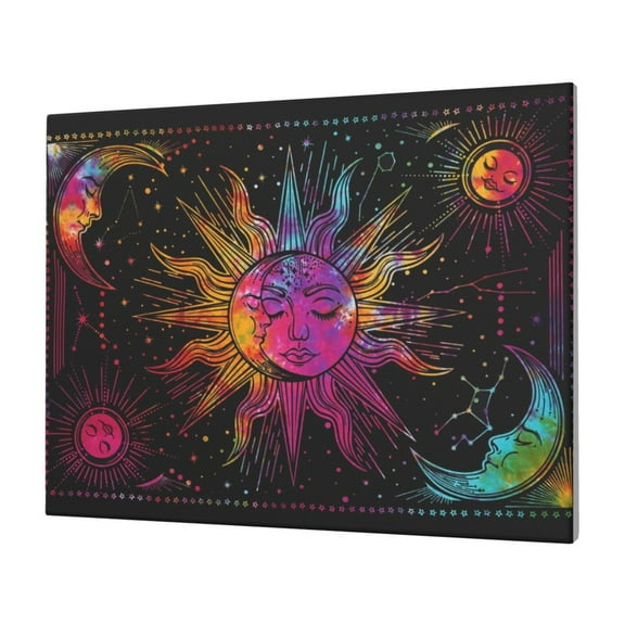 Wall Art Moon And Sun Picture Canvas Wall Art Print Paintings Modern Artwork For Living Room Wall Decor And Home Décor Framed Ready To Hang-12×16 In