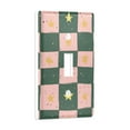 thumbnail image 2 of Yayeee Toggle Light Switch Wall Plate 1-Gang 4.5"x2.7" Home Decorative Outlet Cover, Pink Abstract, 2 of 7