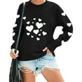 thumbnail image 5 of Timegard Valentines Day Womens Tops Long Sleeve Pullover Lightweight Sweatshirts Comfy Drop Shoulder Tops, 5 of 8