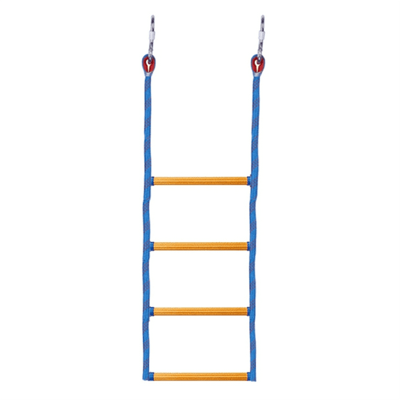Folding Kayak Boat Rope Ladder 4-Steps Marine Rope Ladder Extension Assist Boat Ladder Swim Ladder for Inflatable Boat,A
