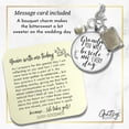 thumbnail image 2 of Bouquet Memorial Charm for Bride Grandpa You Walk Beside Me Every Day Silver White Pendant Photo Frame, 2 of 9