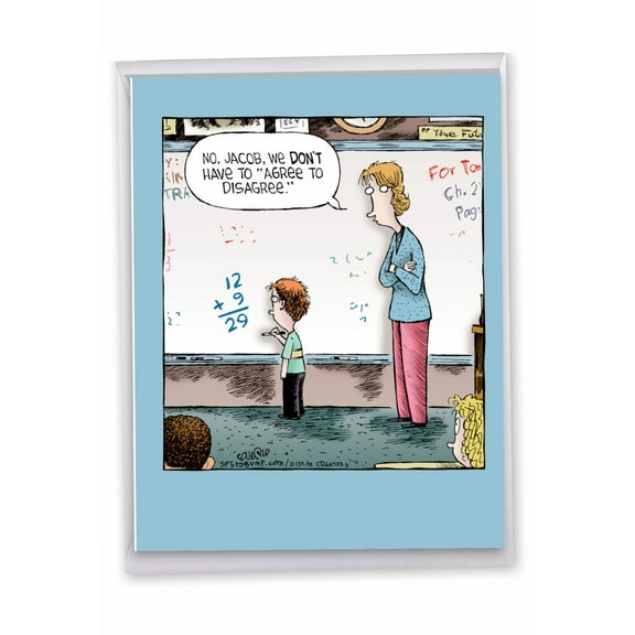 1 Jumbo Funny Happy Graduation Greeting Card (8.5 x 11 Inch) - Agree To Disagree Teacher Thank You J3163TTG-US