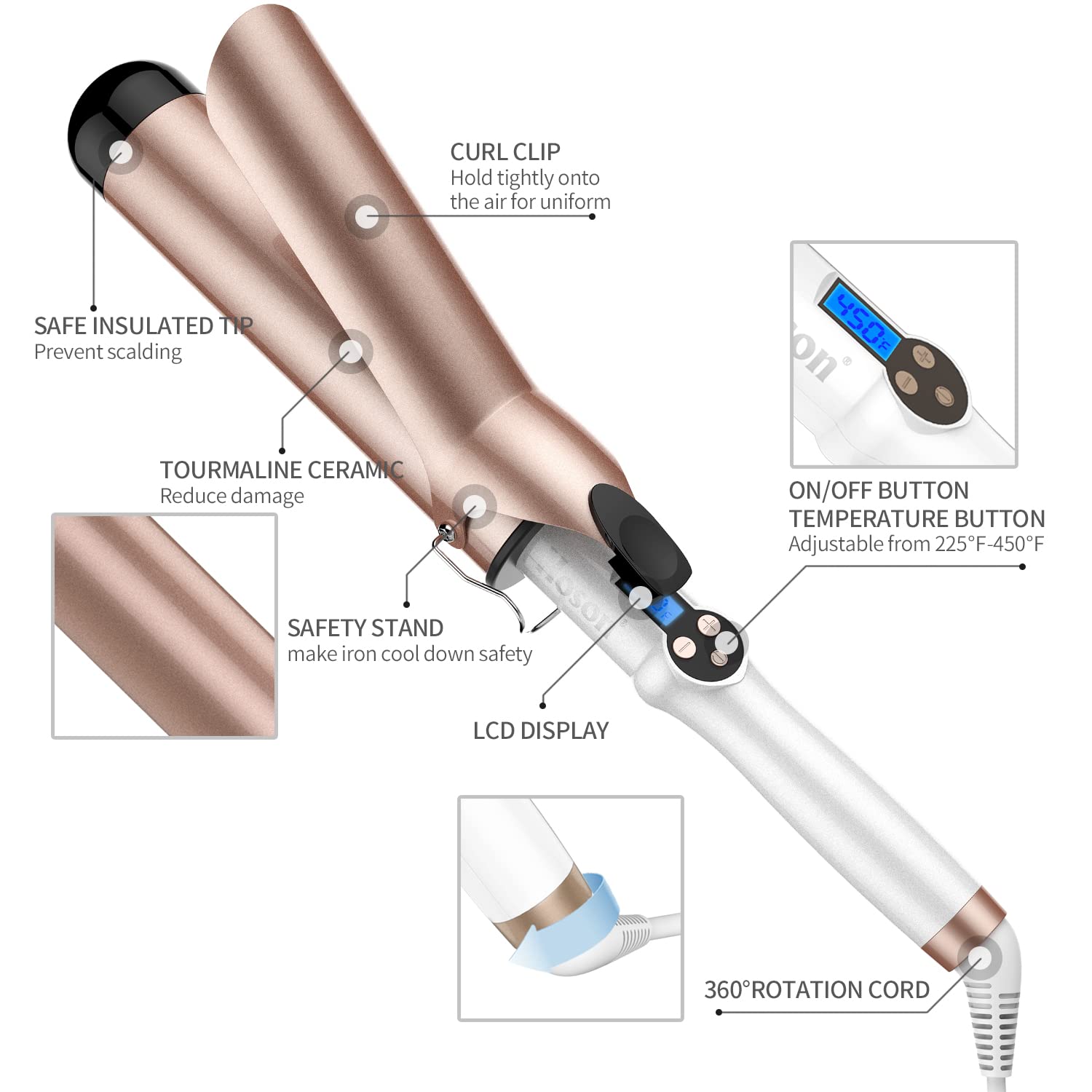 Hoson 2-Inch Curling Iron with LCD Display photo 5