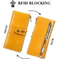 thumbnail image 3 of LAICAIW Women's Wallet Genuine Leather RFID Blocking Large Capacity Trifold Ladies Wallet, ZF-Yellow, Compact, 3 of 6