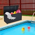thumbnail image 4 of YYAo 120gal 460L Large Deck Box, Outdoor Storage Box for Patio Furniture,Garden,Cushions Toys Lockable Seat Waterproof,Black, 4 of 11