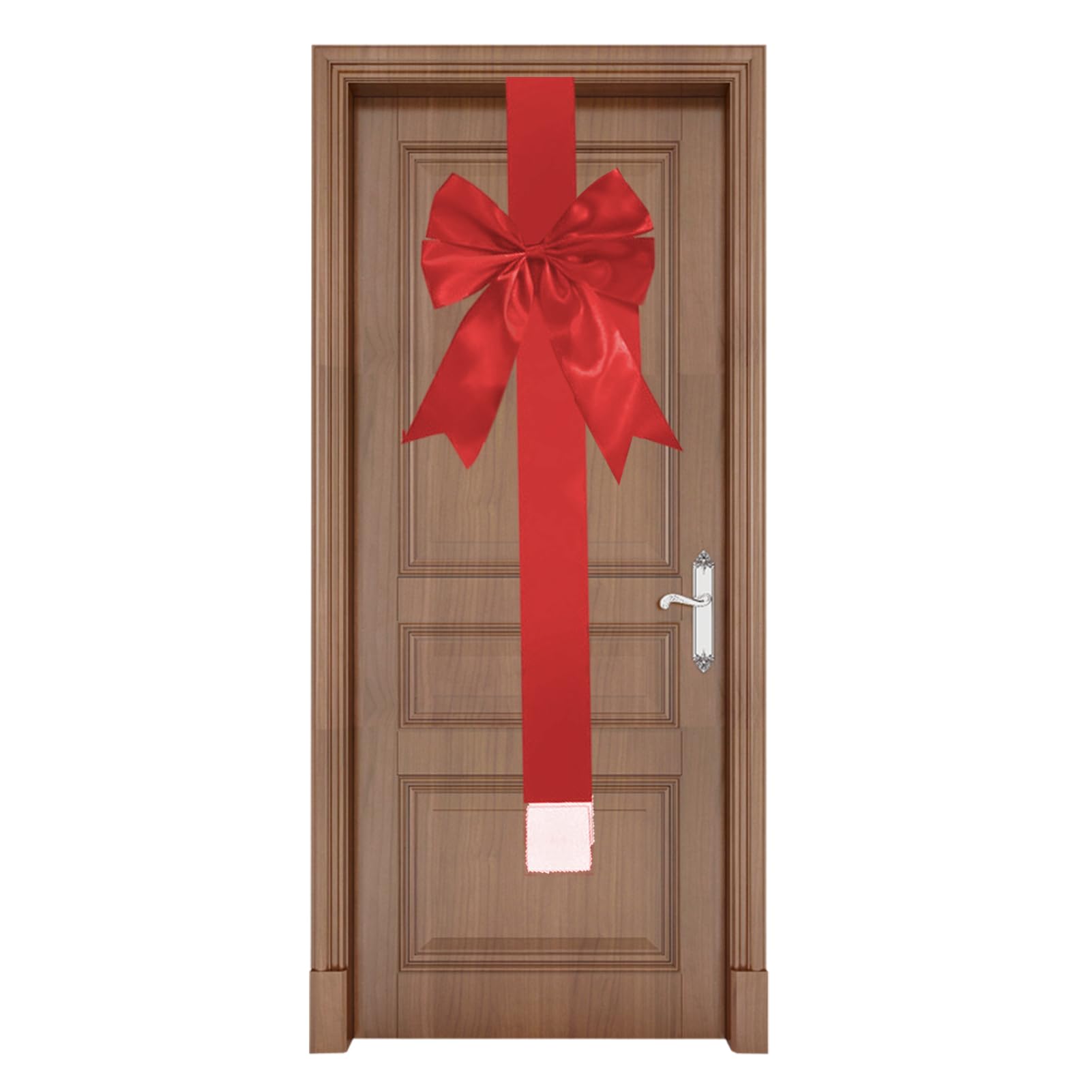 6 Pcs Large Christmas Cabinet Door Red Ribbon Bow 40inch Christmas Door Decorations for Christmas Tree Fireplace Home Front Outdoor