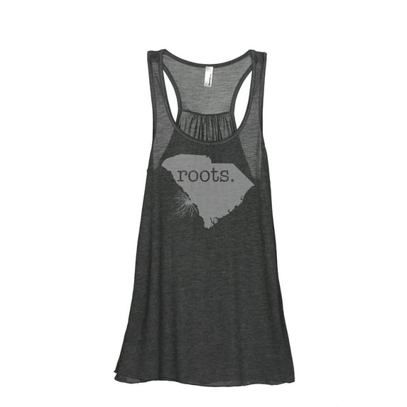 Thread Tank Home Roots State South Carolina SC Women's Sleeveless Flowy Racerback Tank Top Charcoal Small