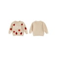 thumbnail image 2 of Miaouyo Baby Girls Birthday Knit Fall Sweater 9 12 18 Months Fashionable Strawberry and Letter Embroidery Crew Neck Long Sleeve Birthday Tops, 2 of 9
