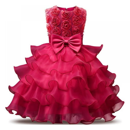 

Promotion!Toddler Girl Dress Kids Ruffles Lace Party Wedding Dresses Layered hem cake-style design Tutu Wedding Party Flower Dress 3-10 Years