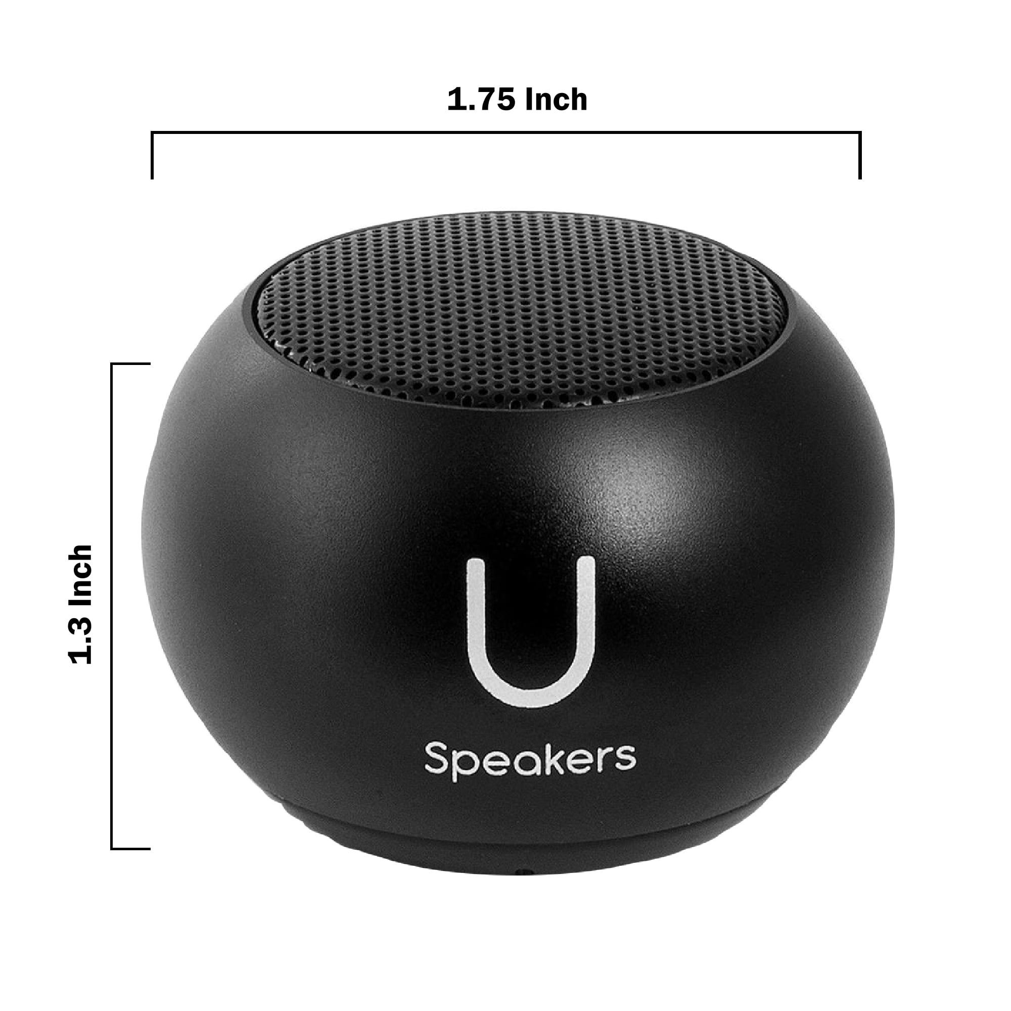 Fashionit U Speakers Mini Bluetooth Computer Speaker 2-Pack Bundle with Matching Speaker, Built-In Mic & Selfie Remote Control, for Workspace, Desktop, Laptop, Mobile, Tablet, PC - Black