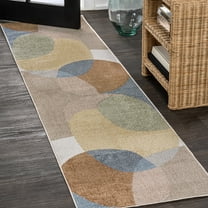JONATHAN Y WASHABLE 2 x 8 Runner Rug, Pebble Geometric - Multi, WSH307A-28