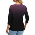 thumbnail image 4 of Long Sleeve Going Out Tops Fashion Tees Casual Crewneck 3 4 Sleeve Loose T Shirt Ladies Tops Blouses Shirts, 4 of 6