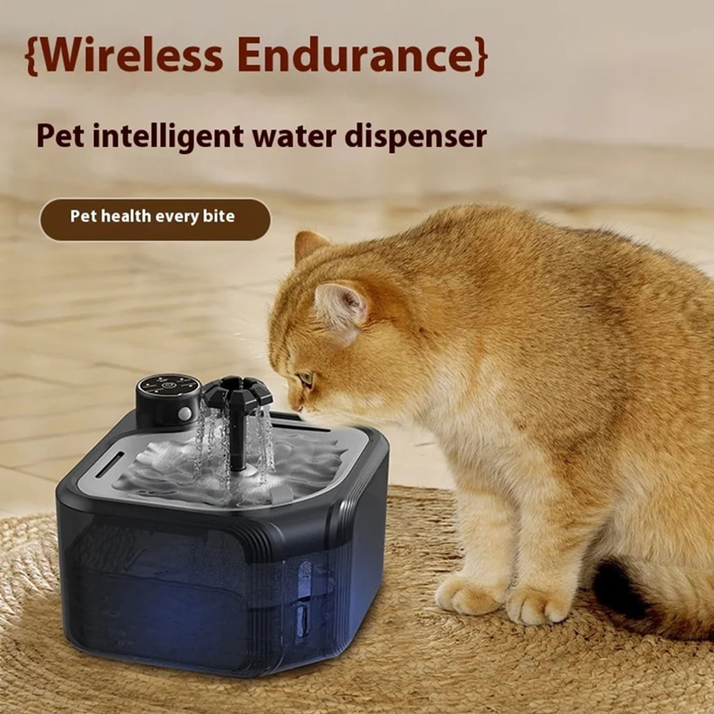 Zeiwohndc 2.8L Automatic Circulating Pet Water Fountain Stainless Steel Water Dispenser