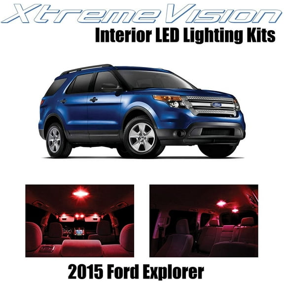XtremeVision Interior LED for Ford Explorer 2015 11 pcs Red Interior LED Kit Installation Tool