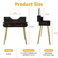 thumbnail image 2 of ANJORALA 2 Drawers Vanity Table Set Modern Vanity Desk with Mirror Dressing Table with 2 Shelves, Black, 2 of 10