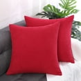 thumbnail image 3 of Unique Bargains 2-Pack Corduroy Decorative Throw Pillow Covers Red 20" x 20", 3 of 8