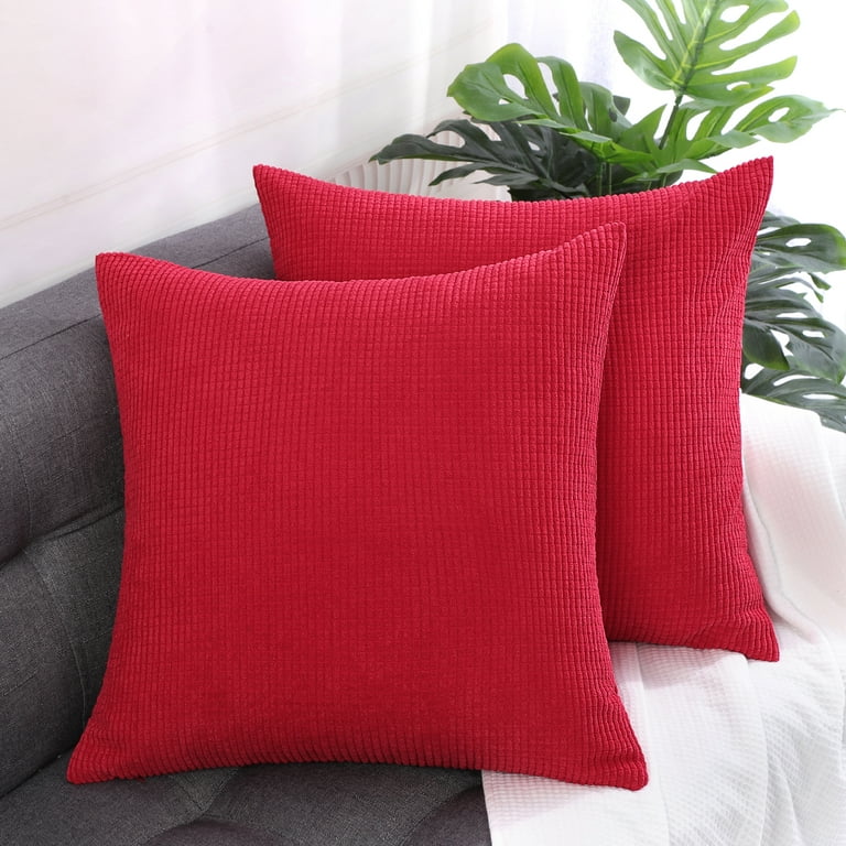 MIULEE Pack of 2 Corduroy Decorative Throw Pillow Covers 18x18