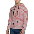 thumbnail image 3 of Lsque Flamingos Pattern Casual Men's Hoodie,Hooded Sweatshirt with Kangaroo Pocket,Pullover Hoodie-X-Large, 3 of 7