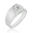thumbnail image 5 of AVORA 925 Sterling Silver Men's Solitaire Simulated Diamond CZ Wedding Band Ring  - Size 10.5, 5 of 5