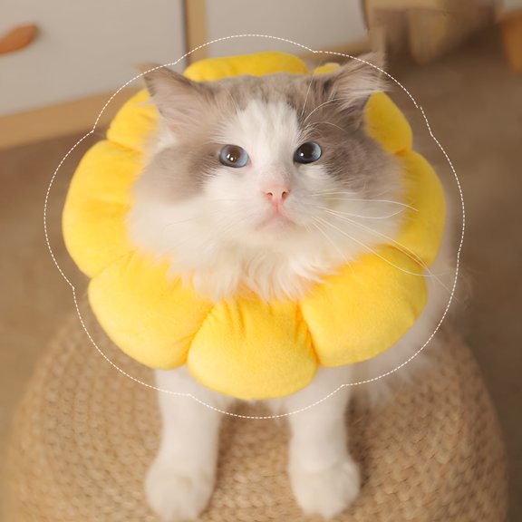 GASTROPOD Adjustable Cat Cone Collar Soft, Cat Recovery Collar, Pet Anti-Licking and Biting Collar Flower Ring Pet Dog Neck Ring Anti-Scratching Head Cover Soft Cone For Cats
