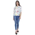 thumbnail image 5 of Moomaya Womens Printed Top Roll-Up&nbsp;Sleeve Collar Neck Button-Down Shirt, 5 of 8