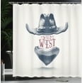 thumbnail image 4 of Ambesonne Americana Shower Curtain, Wild West Cowboy Hat, 69"Wx84"L, Coconut Petrol Blue, 4 of 5