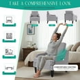 thumbnail image 6 of Modern Accent Chairs Set of 2 Upholstered Reading Chair for Bedroom with Side Pockets Comfy Living Room Chairs Living Room Armchair for Office, Apartment (Grey Towel), 6 of 7