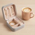 thumbnail image 2 of Travel Jewelry Box Mini Portable PU Leather Organizer for Women and Girls Gifts Gray, 2 of 5