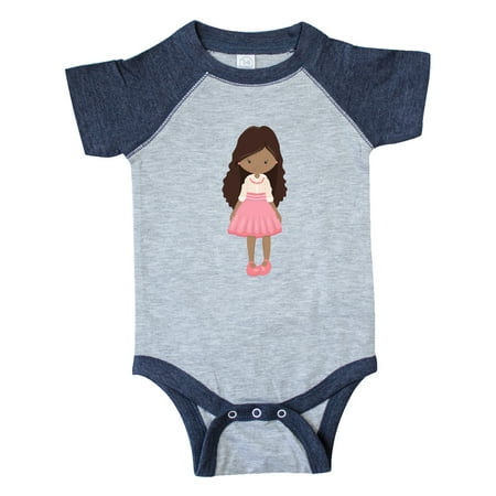 

Inktastic African American Girl Fashion Girl Pink Pearls Gift Baby Girl Bodysuit