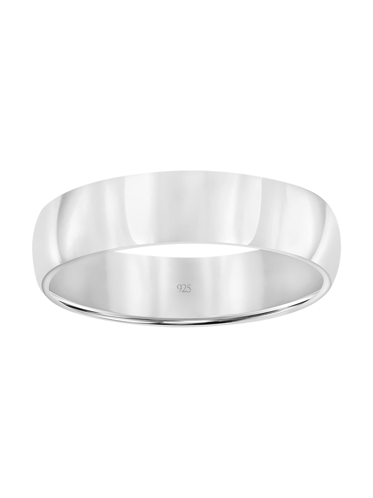 Brilliance Fine Jewelry Sterling Silver 5mm Men's Comfort Fit Polished Wedding Band