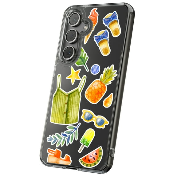 For Samsung Galaxy S25, Hybrid Clear, Go Summer Beach Print, USA