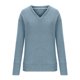 thumbnail image 5 of Suéter de cuello en V para mujer, suéter informal de invierno de color liso, cuello alto, manga larga, tejido suelto, suéter para mujer, 5 of 8