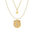thumbnail image 5 of Collar de doble capa con textura de diamante para hombre de ocho estrellas, joyería de acero de titanio a juego de moda, cadena de clavícula chapada en oro, primera joyería para niñas, 5 of 5