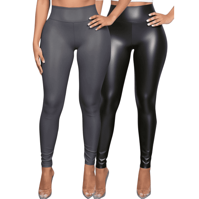 Set De Dos Leggins Moda Elegante Casual Mujer Vinipiel