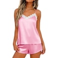 thumbnail image 3 of QSXADF Women's Pajama Set Tops And Shorts Set Lace Tank Top Pajama Set Shorts Bridal Style Casual Women Summer Pajamas Soft Loungewear, 3 of 6