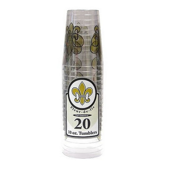 1 - Party Essentials 10 Oz. Tumblers - Fleur De Lis 20 Ct.