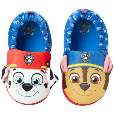 Nickelodeon Boys? Paw Patrol Slippers ? 3D Plush Chase and Marshall ...