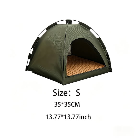 Pet Tent for Cats and Small Dogs with Foldable Indoor Outdoor Shelter, Green Travel Pet Bed