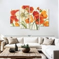 thumbnail image 3 of Elephant Stock Poppies Melody Wall Art - Horizontal Multi Panel Canvas - Living Room Wall Decor - Floral And Botanical Multi Panel - Orange And Red Decor By Lisa Audit - 84" x 54", 3 of 8