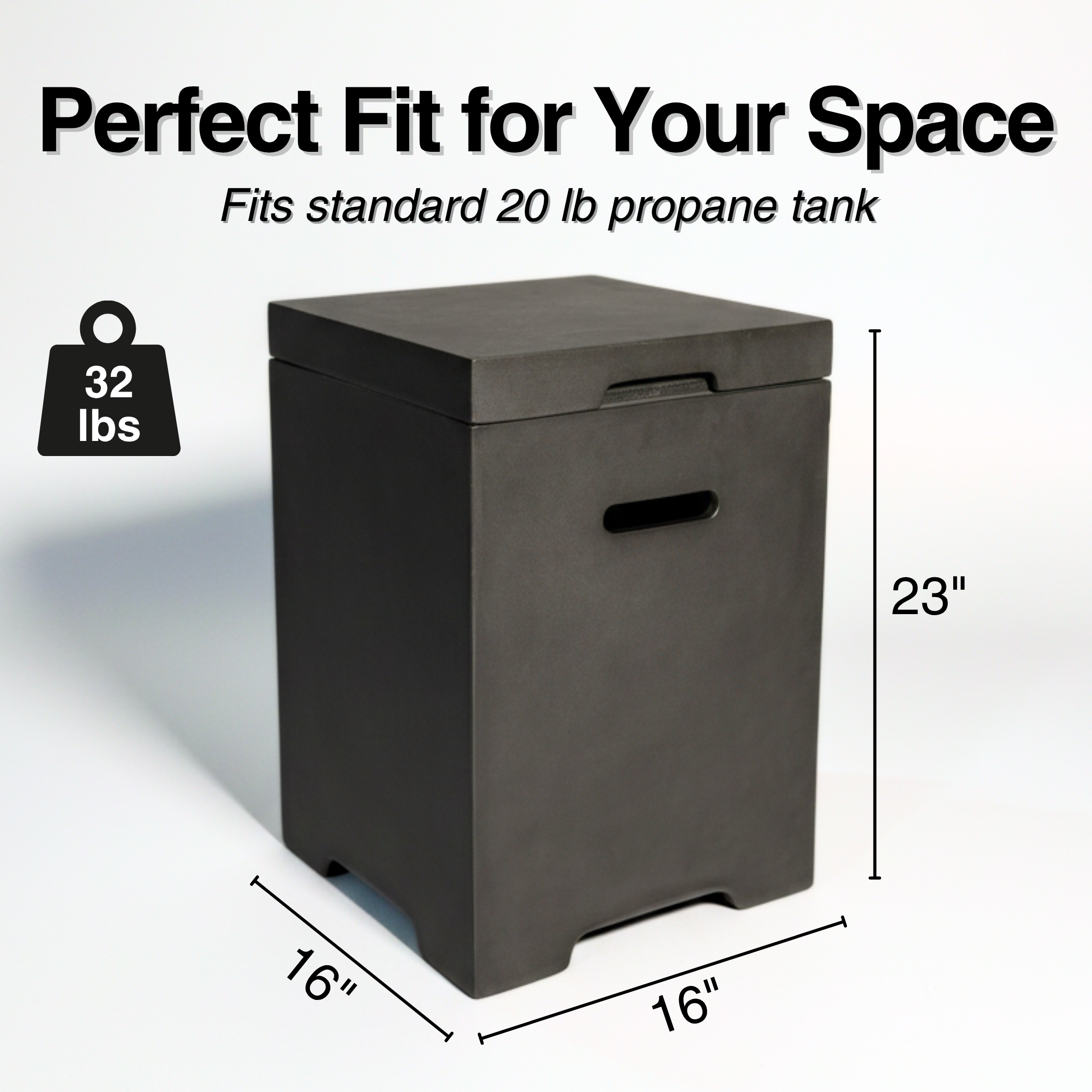Anykoon 20 LB Propane Tank Cover Table, Light Concrete Dark Grey - Outdoor Cylinder Hideaway Side Table for Gas Fire Pit & Gas Griddle