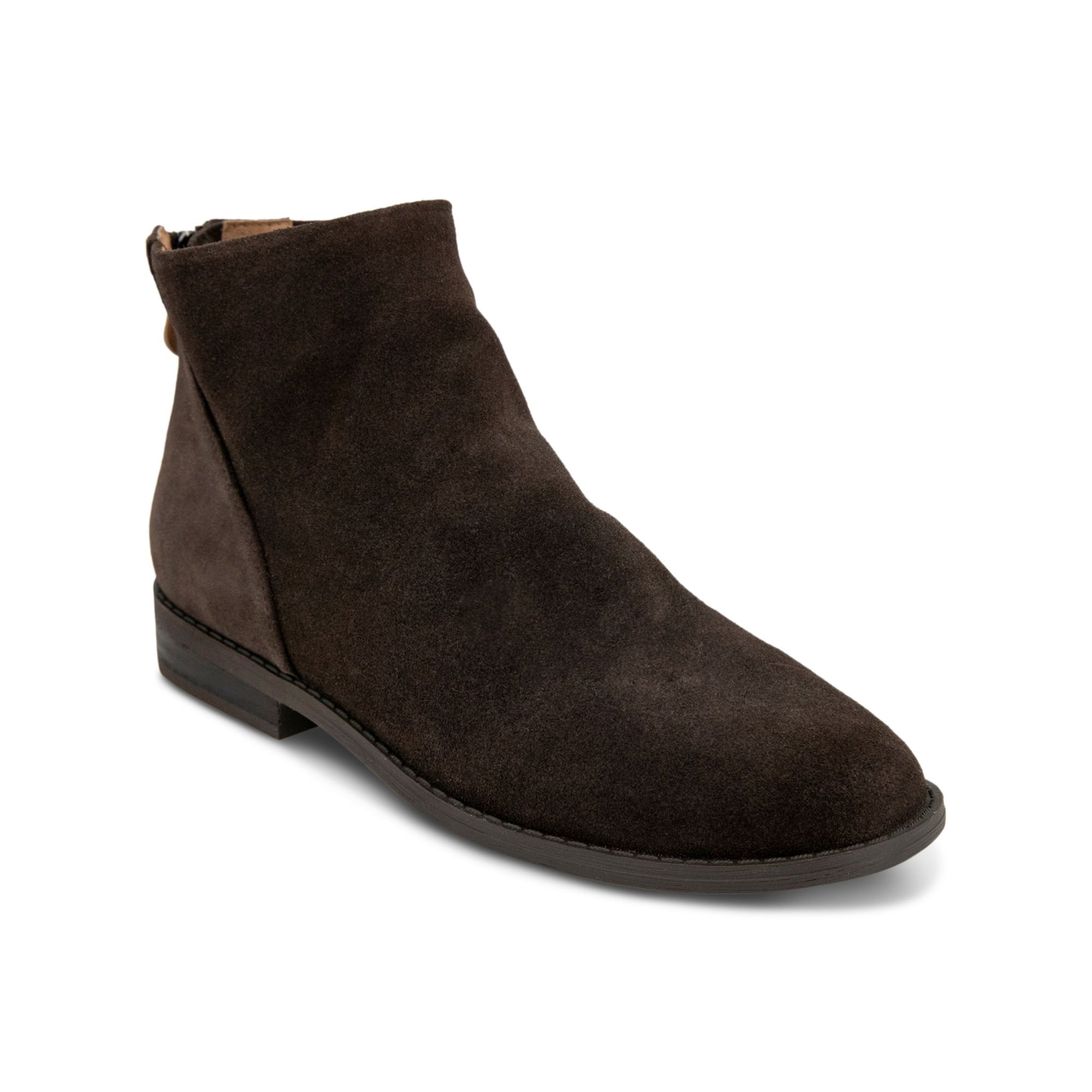 GENTLE SOULS KENNETH COLE Womens Brown Emma Round Toe Stacked Heel Zip Up Leather Booties 5 M Walmart