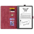 thumbnail image 2 of ELEHOLD for Kindle Scribe 10.2 inch Leather Case,Embossed Flower Pattern Folio Flip Case Card Slots Kickstand Magnetic Clasp Shockproof Protective Case for Kindle Scribe 10.2", Winered, 2 of 8